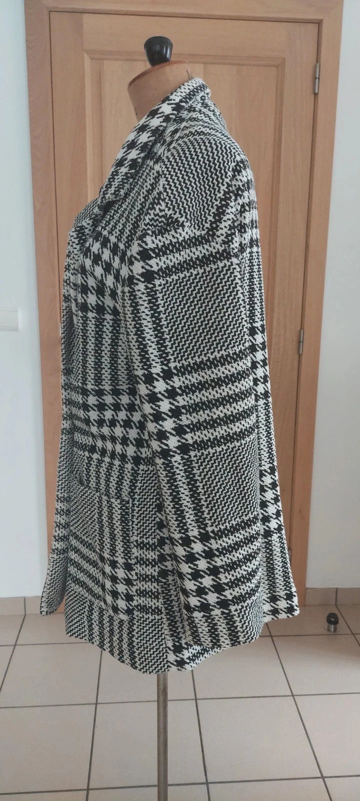 Manteau court à carreaux pied-de-poule - Jean Pascale - Taille M – photo 6